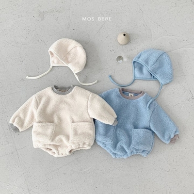可爱毛绒爬服冬款珊瑚绒连体衣