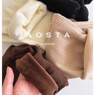 现货韩国进口婴幼童装加绒加厚保暖休闲裤儿童冬款条绒裤子AOSTA