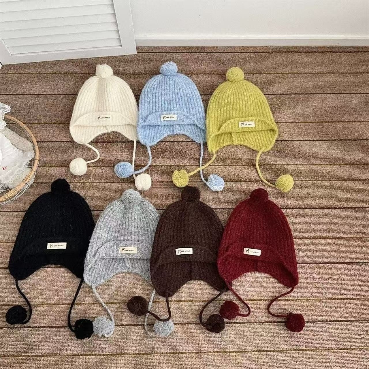 韩国儿童秋冬保暖毛球球护耳帽男女童可爱百搭户外针织毛线帽,童装/婴儿装/亲子装,帽子,淘宝优惠券,粉丝福利购,淘宝优惠卷