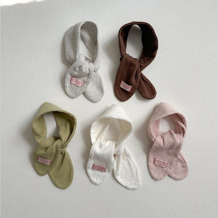 韩国进口儿童纯棉柔软防风围巾宝宝秋冬短款简约百搭围脖MiniRobe