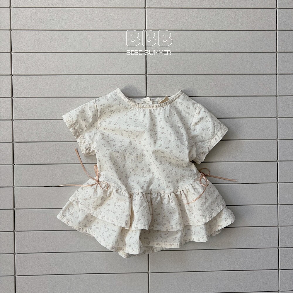 韩国进口婴幼童装女宝宝夏季可爱甜美小碎花短袖连衣裙超短迷你裙