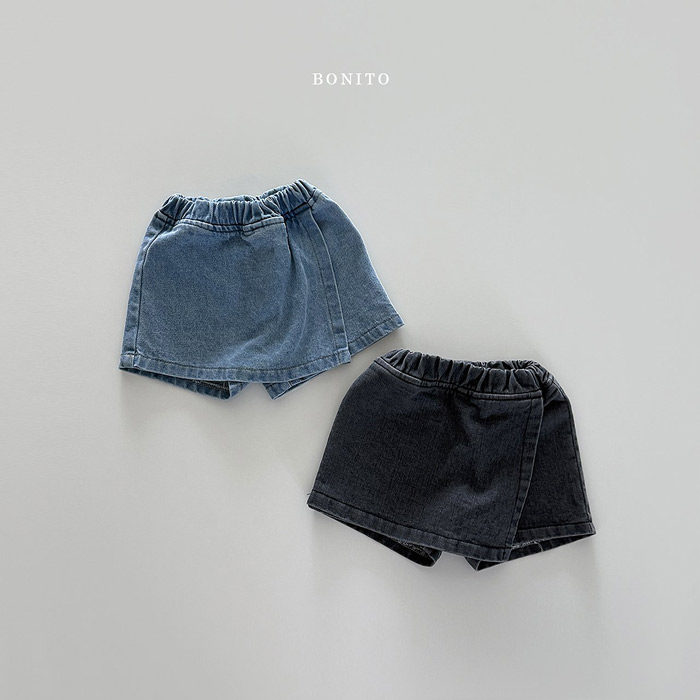 现货韩国进口童装时尚洋气百搭牛仔短裤女童夏季裙裤Bonito超短裙