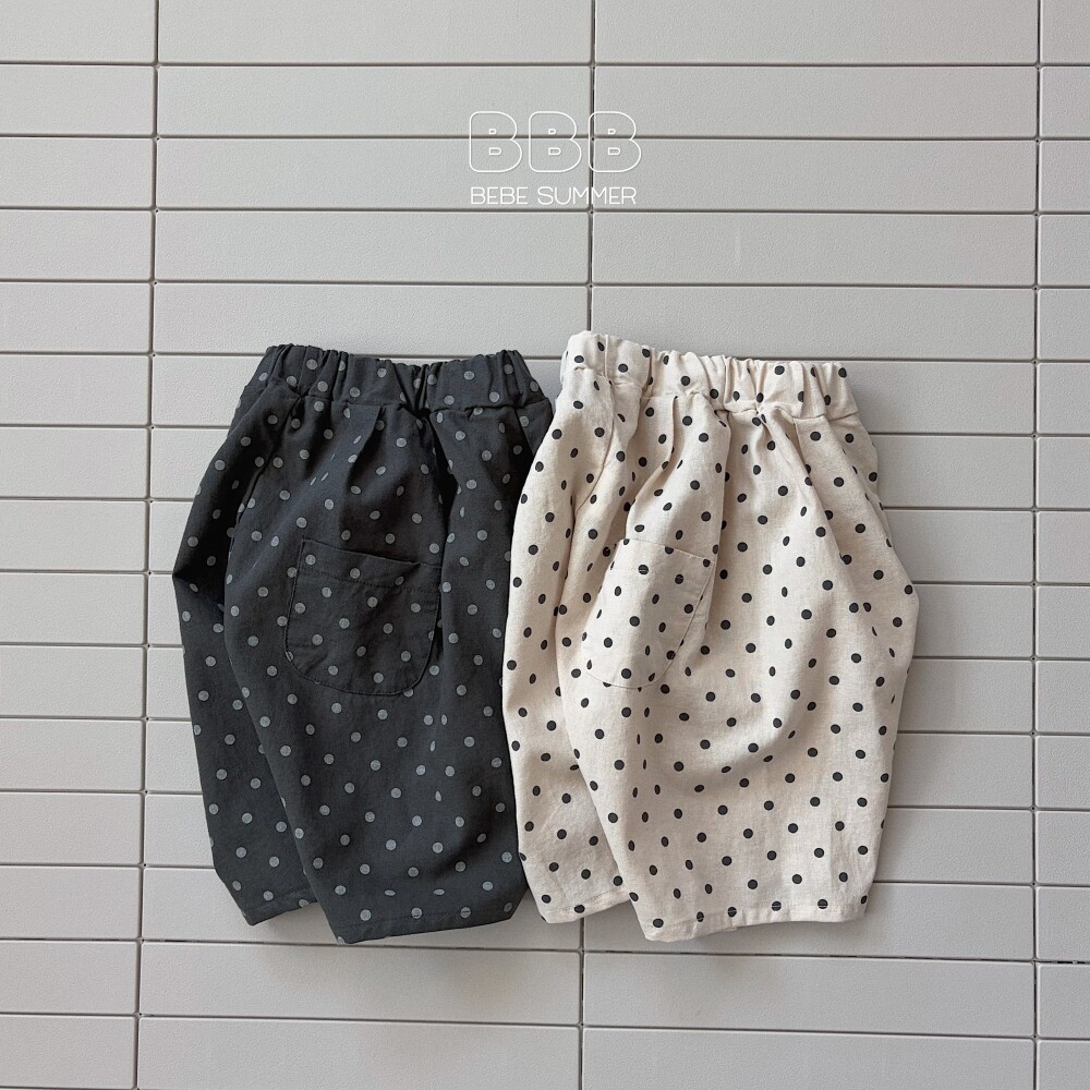 现货韩国进口婴幼童装可爱洋气波点纯棉休闲裤哈伦七分裤松紧腰