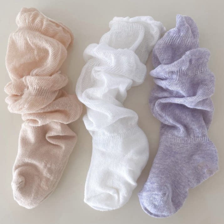 现货韩国进口宝宝松口不勒长筒袜女童春夏柔软超薄长筒堆堆袜