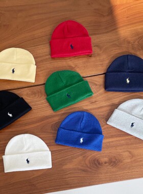韩国进口婴幼儿时尚休闲帽子儿童春秋POLO潮搭针织套头帽瓜皮帽
