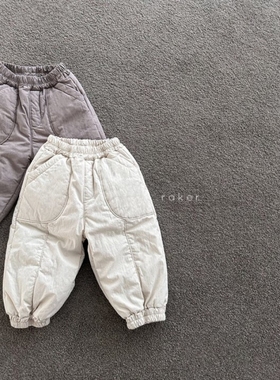 韩国进口婴幼童装冬款加厚束脚夹棉休闲裤户外防风保暖棉裤RAKER