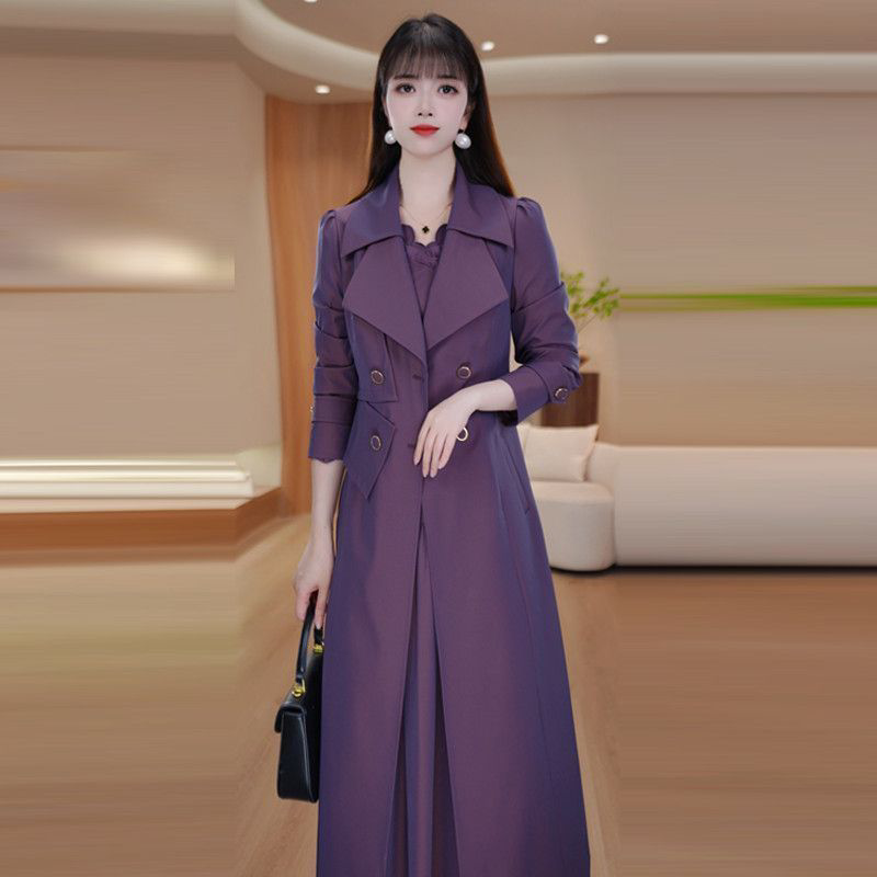 【两件套】秋装新款女士风衣+连衣裙两件套装2026气质优雅套裙