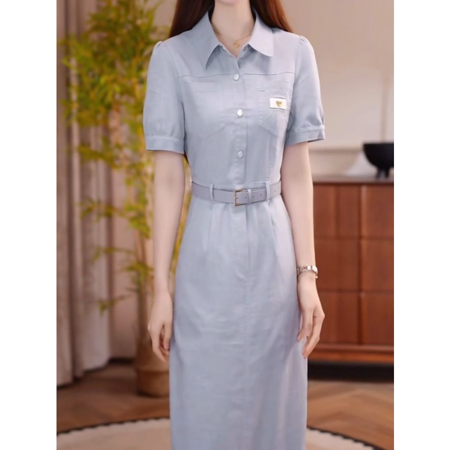 2026夏季新款优雅洋气收腰显瘦裙子水洗软牛仔时尚气质礼服裙女