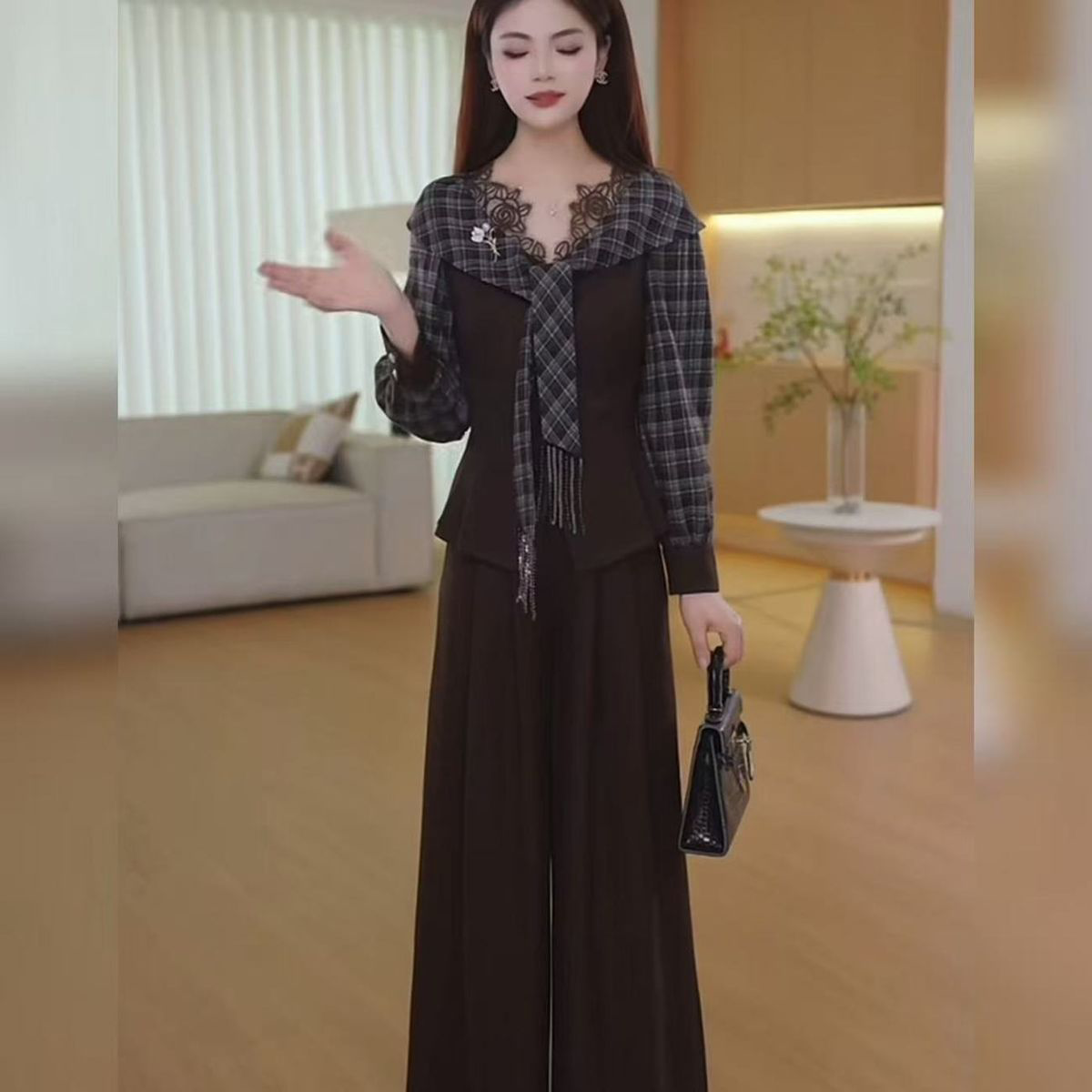 2026年高端早秋季时尚修身上衣+裤子洋气气质休闲百搭显瘦女装套