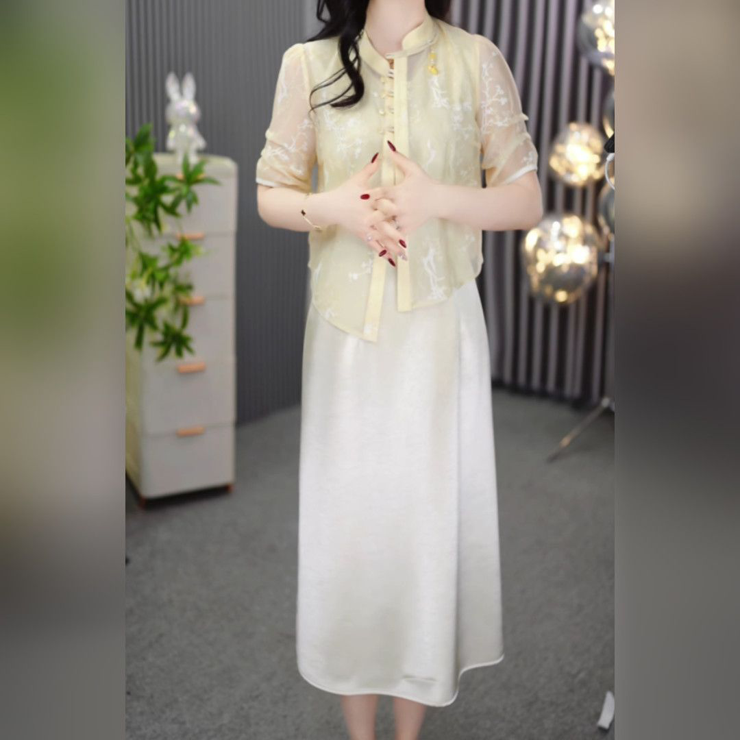2026春季新款开衫+背心裙时尚气质修身显瘦女神设计感两件套M-4XL