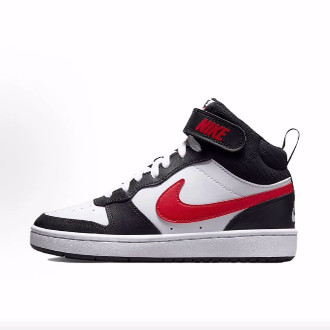 Nike Court Borough Mid 2  耐磨平衡 中帮 儿童板鞋 黑红蓝