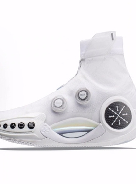 LiNing李宁 WOW 9 Infinity x DFT联名高帮篮球球鞋男款白武士