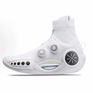 LiNing李宁 WOW 9 Infinity x DFT联名高帮篮球球鞋男款白武士