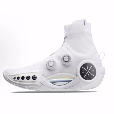 LiNing李宁 WOW 9 Infinity x DFT联名高帮篮球球鞋男款白武士