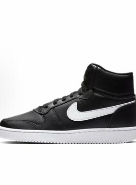 Nike EBERNON Mid White Swoosh 中帮 板鞋 女款 黑白 AQ1778-001