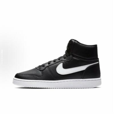Nike EBERNON Mid White Swoosh 中帮 板鞋 女款 黑白 AQ1778-001
