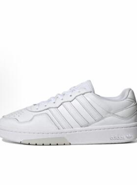 adidas originals Courtic防滑耐磨低帮板鞋男女同款白色