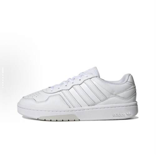 adidas originals Courtic防滑耐磨低帮板鞋男女同款白色