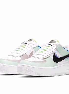 Nike AF1 Shadow SE 像素 低帮 板鞋 女款 白绿粉
