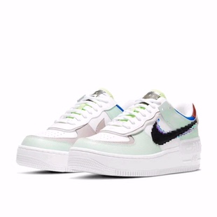 白绿粉 Nike Shadow 板鞋 女款 低帮 AF1 像素
