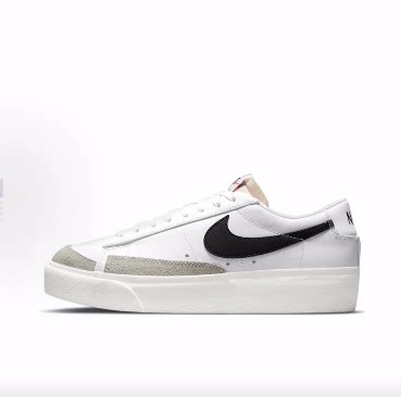Nike Blazer Platform 拼接材质 低帮 板鞋 女款 黑白