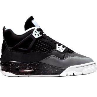 Jordan Air Jordan 4 Retro  高帮 儿童篮球鞋 黑色 男女同款