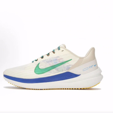 Nike Winflo 9 PRM 舒适柔软透气低帮 跑步鞋 男款 白绿蓝