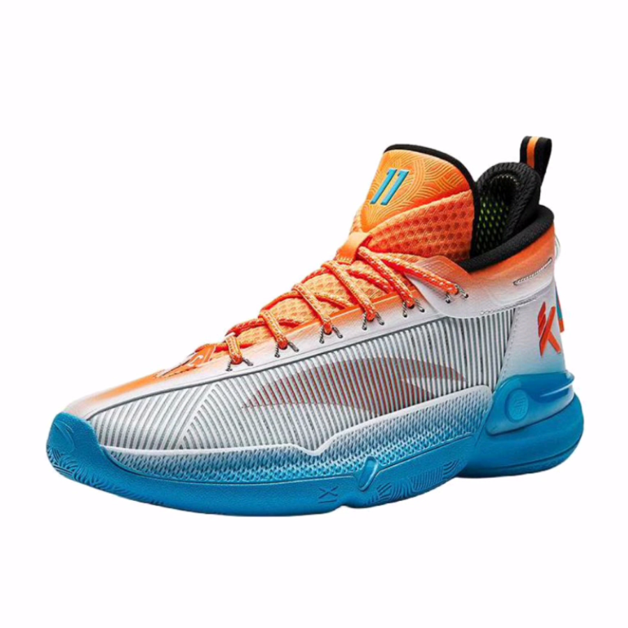 Anta安踏 KT9 汤普森9代 中帮 氮科技 篮球鞋 男款 白橙蓝色