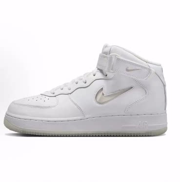 Nike Air Force 1 Jewel Surfaces  中帮 板鞋 男女同款 白色