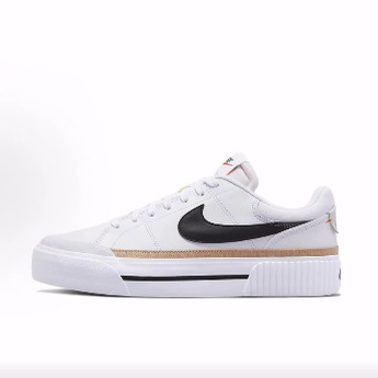 Nike Court Legacy Lift 减震耐磨 低帮 板鞋 女款 白黑棕