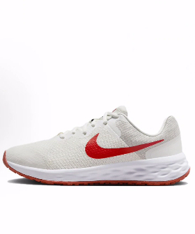 Nike REVOLUTION 6 减震透气 低帮 儿童跑步鞋 红白