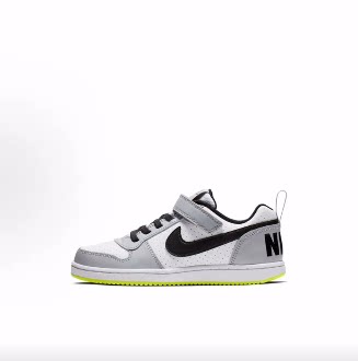 Nike Court Borough 舒适百搭 耐磨 低帮 板鞋 灰黄绿 中小童