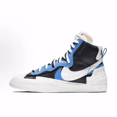Sacai x Nike Blazer black blue 解构 中帮 板鞋 男女同款 白蓝