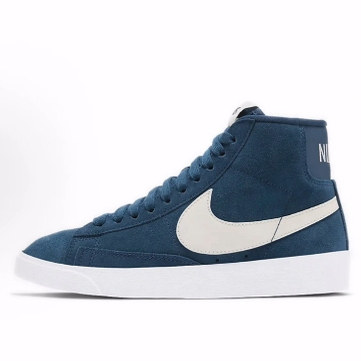 Nike Blazer Vintage Suede 防滑轻便 中帮 板鞋 女款 蓝白