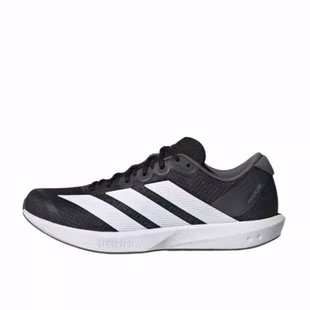 adidas Adizero 低帮 LightStrike 竞速跑步鞋 男女同款 黑白色