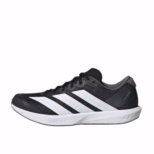 adidas Adizero 低帮 LightStrike 竞速跑步鞋 男女同款 黑白色