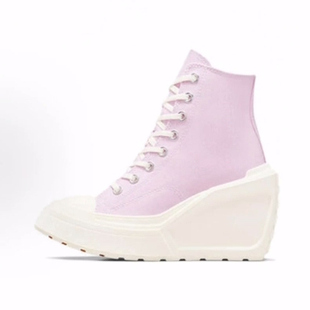 舒适 紫白黑 女款 帆布鞋 高帮 Wedge Luxe Chuck Converse