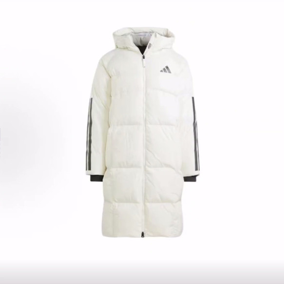 adidas 3-Stripes 长款连帽羽绒服 男款