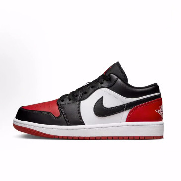 Jordan Air Jordan 1 简约舒适耐磨低帮复古篮球鞋 男款 黑红脚趾