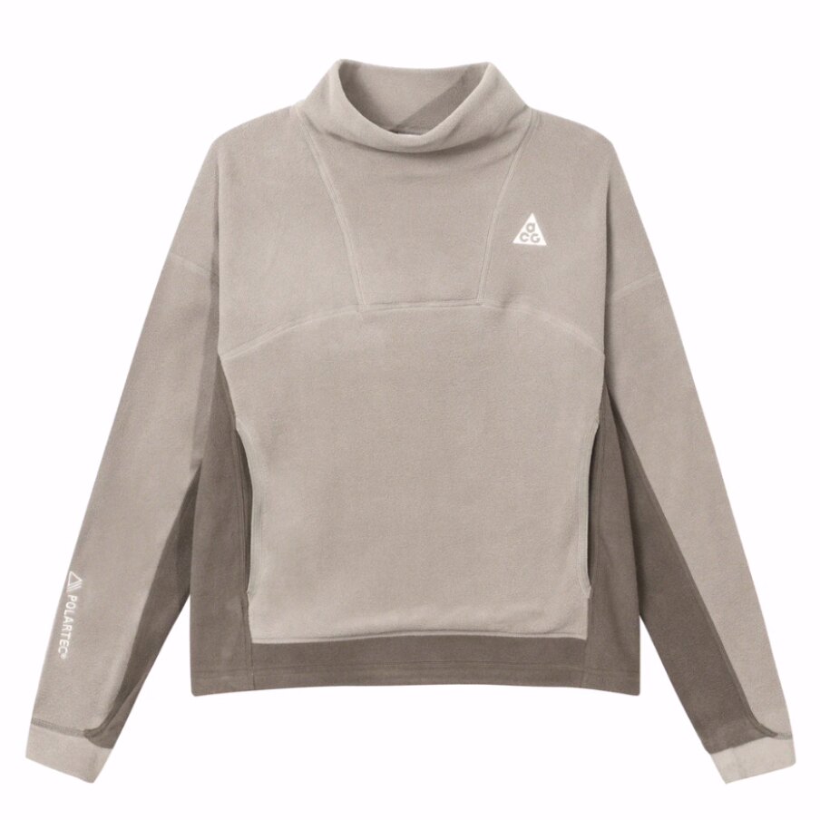 Nike ACG系列 立领舒适休闲加绒长袖卫衣 女款 矿石灰