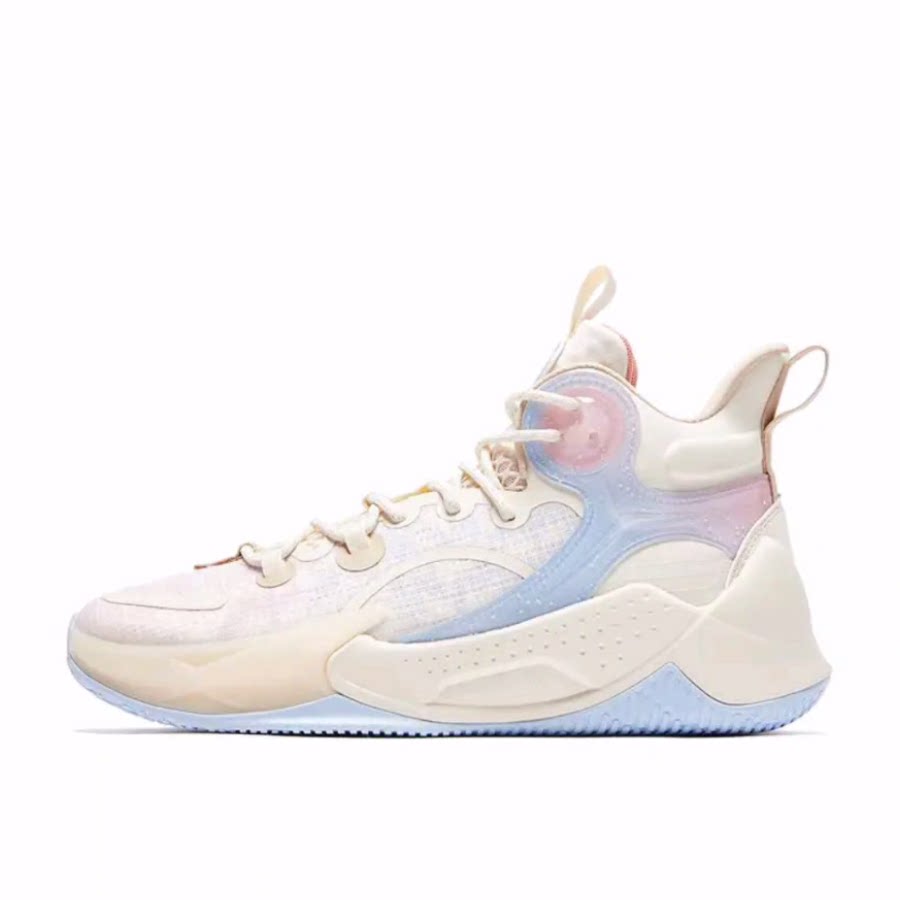 乔丹 破影3Elite 耐磨透气 高帮 篮球鞋 男款 香草黄联合蓝