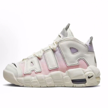 Nike Air More Uptempo 舒适百搭 耐磨 中帮 儿童篮球鞋 粉白渐变