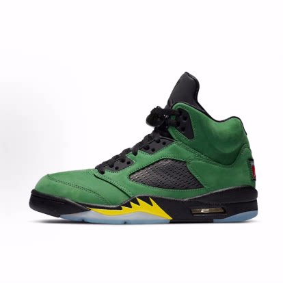 Jordan Air Jordan5seapplegreen俄勒中帮复古篮球鞋男女同款黑绿