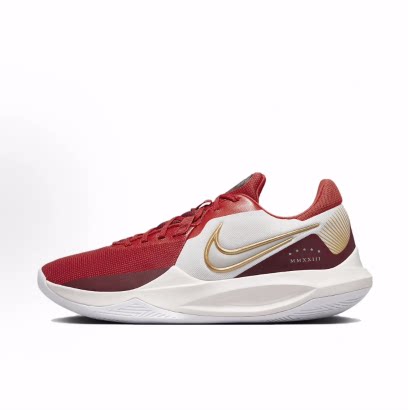 Nike Precision 6精密6时尚百搭减震防滑 低帮篮球鞋男款红白