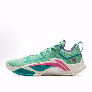 LiNing李宁 反伍追猎1 惟楚有材 耐磨低帮 外场篮球鞋 男款 绿色