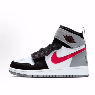 Jordan Air Jordan 1 High FlyEase 编织耐磨高帮儿童篮球鞋 灰红