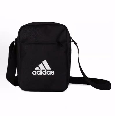adidas 阿迪达斯 涤纶 斜挎包单肩包 常规 男女同款情侣款 黑色