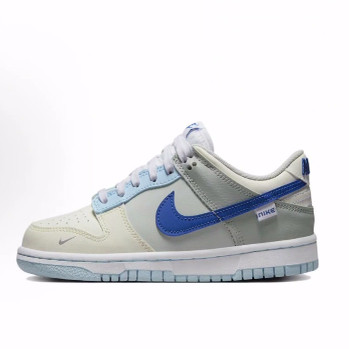 Nike Dunk Ivory Hyper Royal 皮革轻便耐磨 低帮儿童板鞋 海盐蓝
