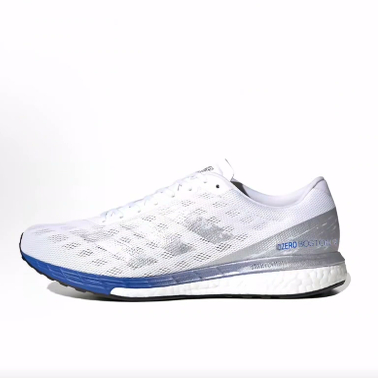 adidas Adizero Boston 9 耐磨 低帮 训练长跑跑步鞋 男款 白银蓝