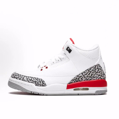Jordan Air Jordan 3 Retro 舒适百搭中帮复古篮球鞋 女款 灰白红